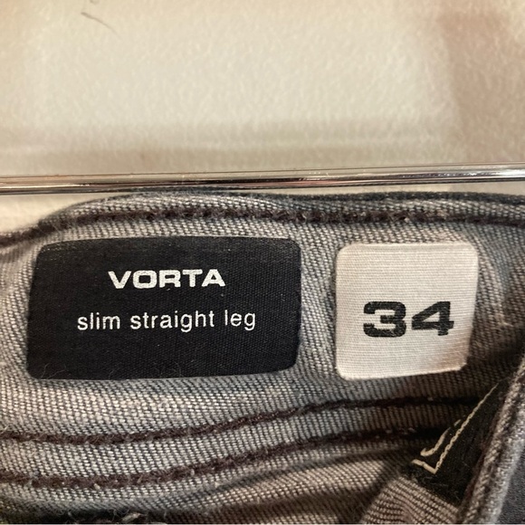 VOLCOM Sz 34 Vorta Cotton Grey Enzyme Washed Slim Straight Leg Jeans - Picture 3 of 13